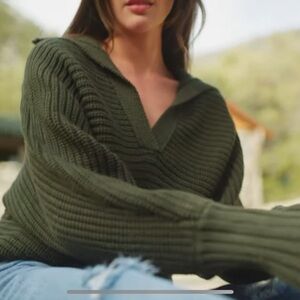 Elan Slouchy Knit Green Sweater